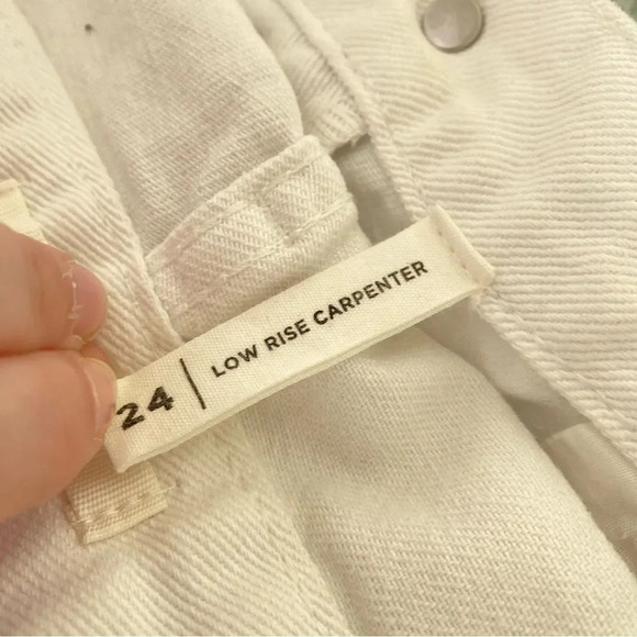 PACSUN Graphic Low Rise Carpenter Pants White Embroidered Size 24 - Picture 12 of 13